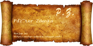 Péter Zdenka névjegykártya